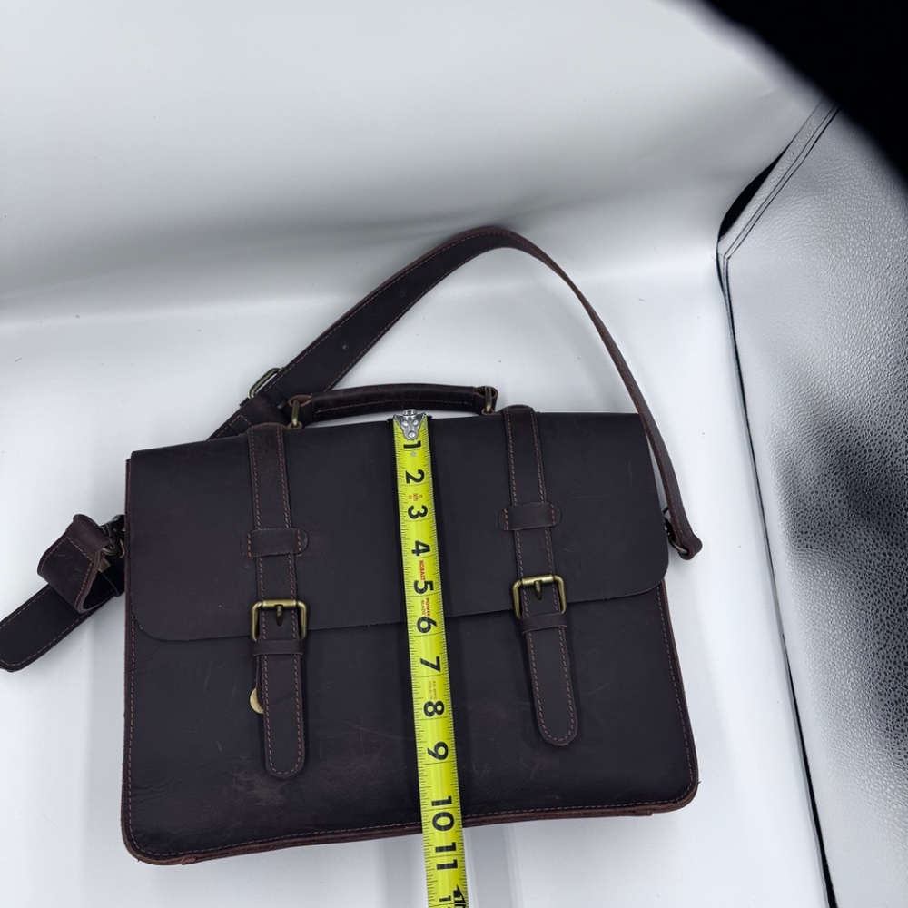 Timber‎ & Hide Brown Leather Courier Bag - Picture 3 of 7
